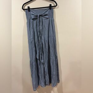 Tallulah wide leg gauze pant. Size large gray blue.